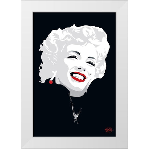 Miki Marilyn White Modern Wood Framed Art Print by Miki