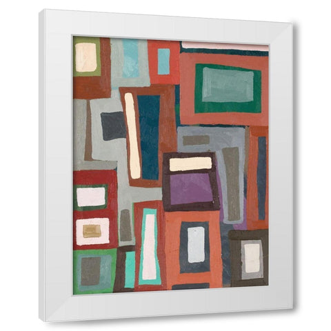 Color Blocking I White Modern Wood Framed Art Print by Ferrell, Erin McGee