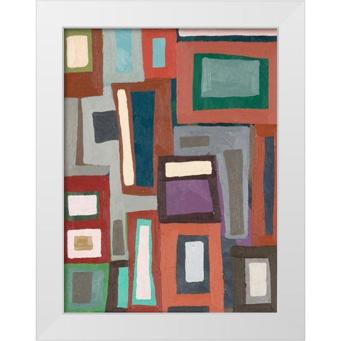 Color Blocking I White Modern Wood Framed Art Print by Ferrell, Erin McGee