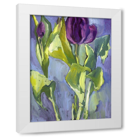 Violet Spring Flowers II White Modern Wood Framed Art Print by Ferrell, Erin McGee