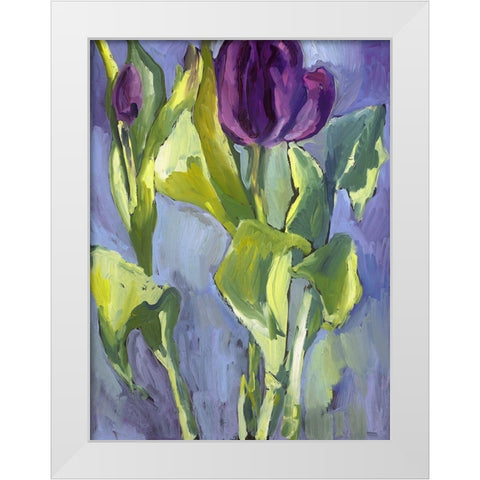 Violet Spring Flowers II White Modern Wood Framed Art Print by Ferrell, Erin McGee