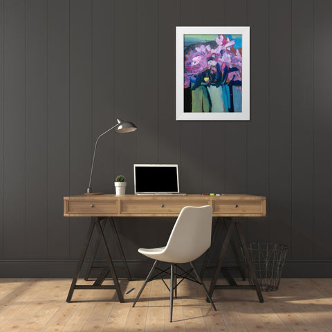 Violet Spring Flowers III White Modern Wood Framed Art Print by Ferrell, Erin McGee