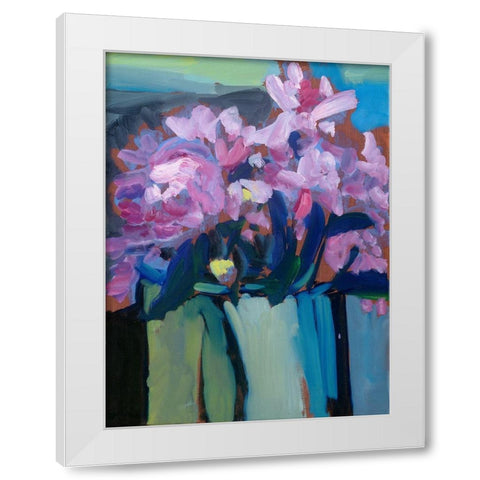 Violet Spring Flowers III White Modern Wood Framed Art Print by Ferrell, Erin McGee