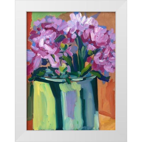 Violet Spring Flowers IV White Modern Wood Framed Art Print by Ferrell, Erin McGee
