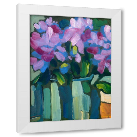 Violet Spring Flowers V White Modern Wood Framed Art Print by Ferrell, Erin McGee