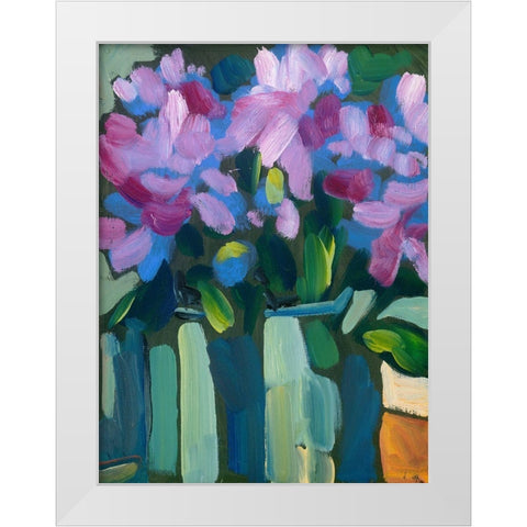 Violet Spring Flowers V White Modern Wood Framed Art Print by Ferrell, Erin McGee
