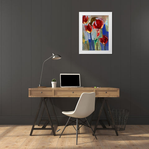 Painterly Tulips I White Modern Wood Framed Art Print by Ferrell, Erin McGee