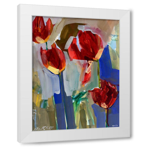 Painterly Tulips I White Modern Wood Framed Art Print by Ferrell, Erin McGee