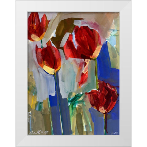 Painterly Tulips I White Modern Wood Framed Art Print by Ferrell, Erin McGee