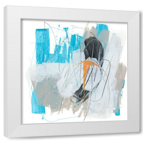 Symphony in Riffs III White Modern Wood Framed Art Print by Vess, June Erica