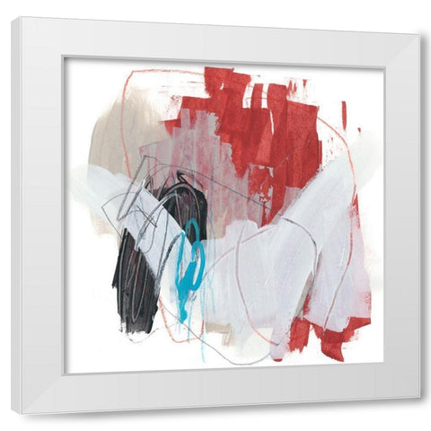Symphony in Riffs V White Modern Wood Framed Art Print by Vess, June Erica