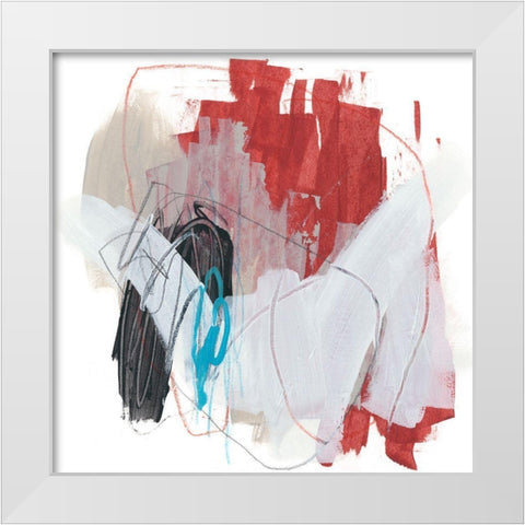 Symphony in Riffs V White Modern Wood Framed Art Print by Vess, June Erica