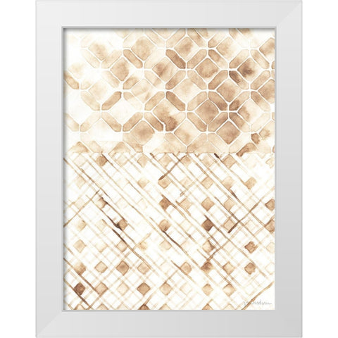 Sepia Madras I White Modern Wood Framed Art Print by Lam, Vanna