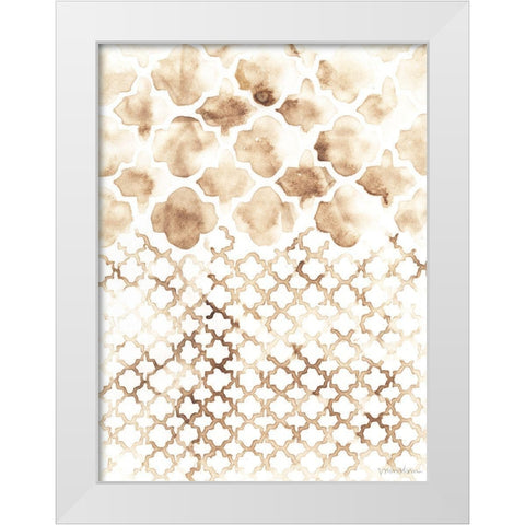 Sepia Madras II White Modern Wood Framed Art Print by Lam, Vanna