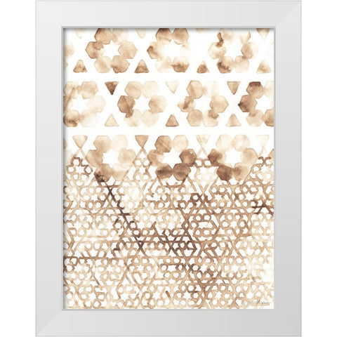 Sepia Madras III White Modern Wood Framed Art Print by Lam, Vanna