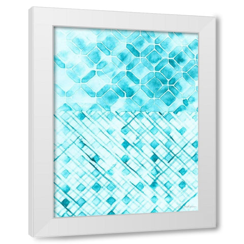 Teal Madras I White Modern Wood Framed Art Print by Lam, Vanna