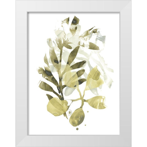Lichen and Leaves II White Modern Wood Framed Art Print by Vess, June Erica