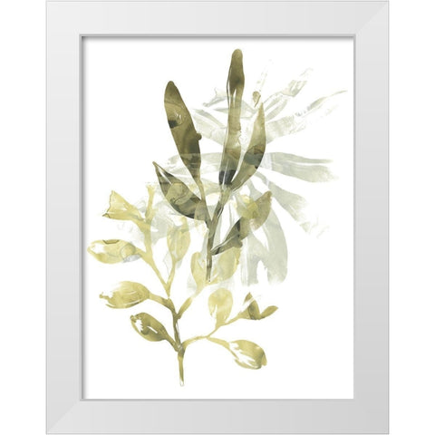 Lichen and Leaves IV White Modern Wood Framed Art Print by Vess, June Erica