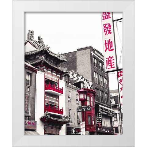Chinatown Reds I White Modern Wood Framed Art Print by Quintero, Sonja