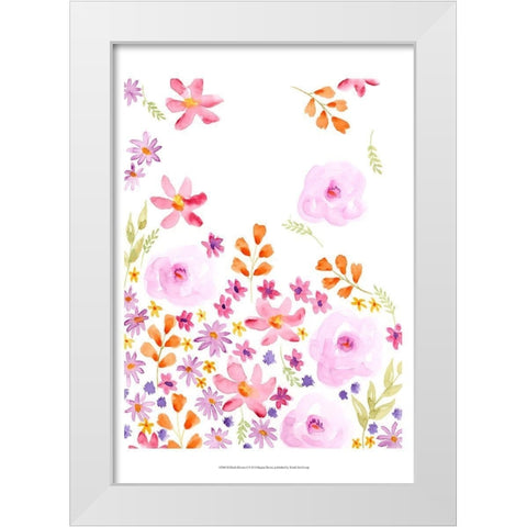 Blush Blooms I White Modern Wood Framed Art Print by Moore, Regina