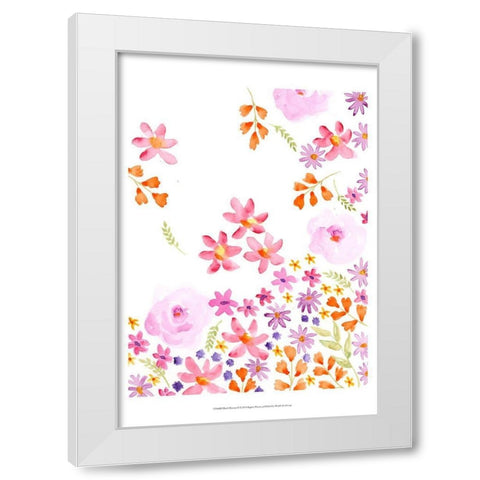 Blush Blooms II White Modern Wood Framed Art Print by Moore, Regina