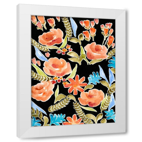 Floral Assembly I White Modern Wood Framed Art Print by Moore, Regina