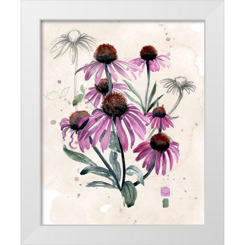 Purple Wildflowers I White Modern Wood Framed Art Print by Parker, Jennifer Paxton