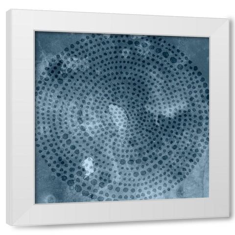 Indigo Wheel I White Modern Wood Framed Art Print by Zarris, Chariklia