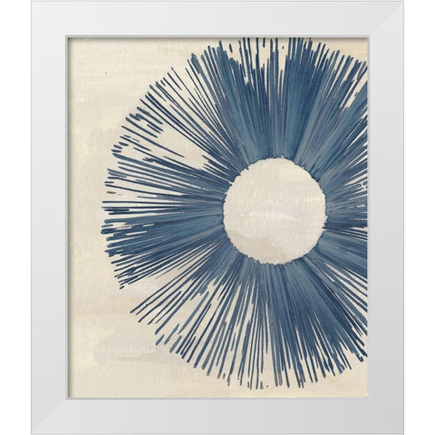 Blue Burst I White Modern Wood Framed Art Print by Wang, Melissa