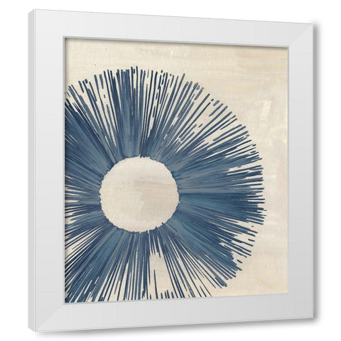 Blue Burst II White Modern Wood Framed Art Print by Wang, Melissa