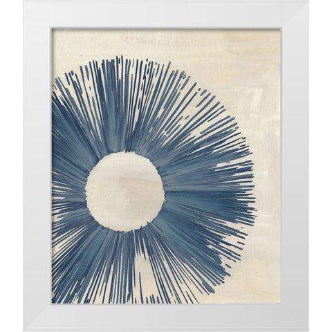 Blue Burst II White Modern Wood Framed Art Print by Wang, Melissa