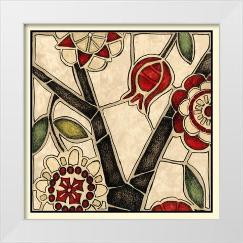 Floral Mosaic I White Modern Wood Framed Art Print by Meagher, Megan