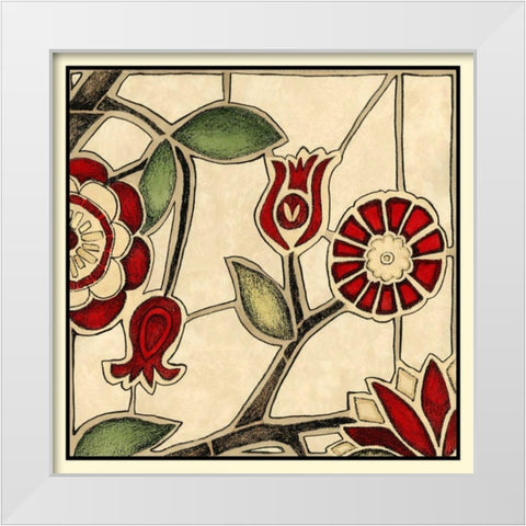 Floral Mosaic II White Modern Wood Framed Art Print by Meagher, Megan