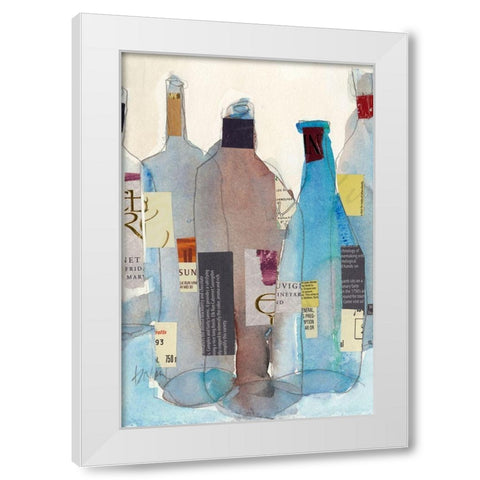 The Wine Bottles I White Modern Wood Framed Art Print by Dixon, Samuel