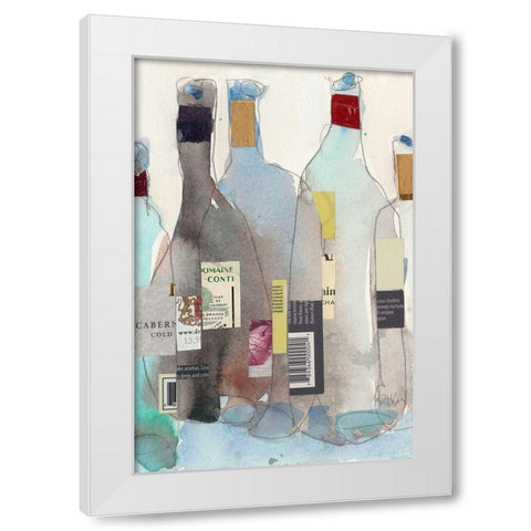 The Wine Bottles III White Modern Wood Framed Art Print by Dixon, Samuel