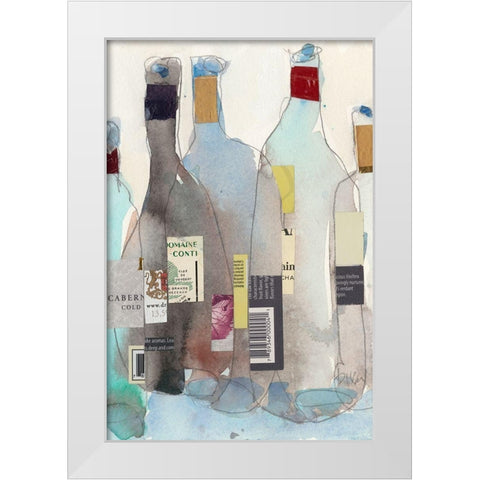 The Wine Bottles III White Modern Wood Framed Art Print by Dixon, Samuel