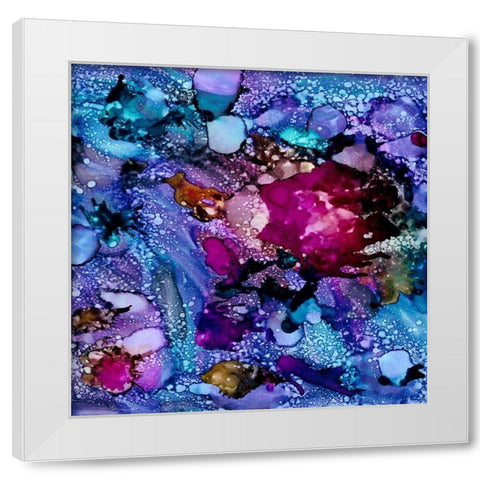 Purple Outburst I White Modern Wood Framed Art Print by Moore, Regina