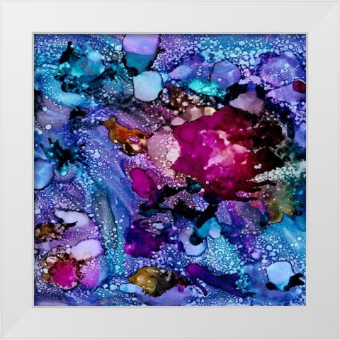 Purple Outburst I White Modern Wood Framed Art Print by Moore, Regina