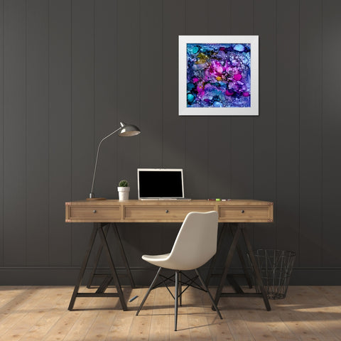 Purple Outburst II White Modern Wood Framed Art Print by Moore, Regina