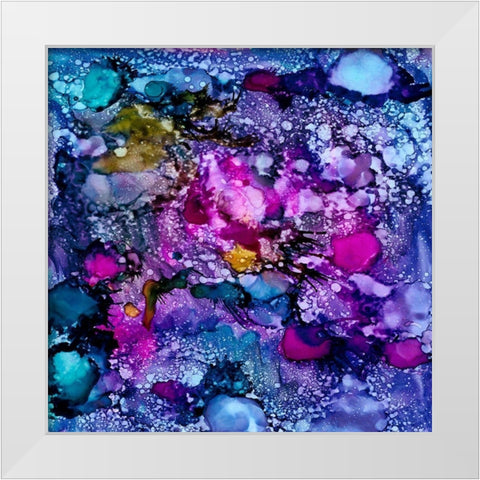 Purple Outburst II White Modern Wood Framed Art Print by Moore, Regina