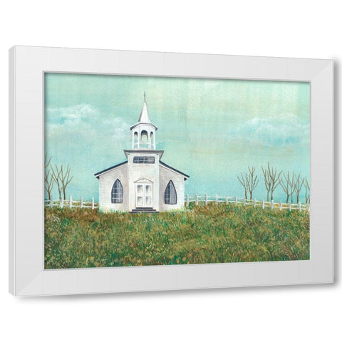 Country Church I White Modern Wood Framed Art Print by Moore, Regina