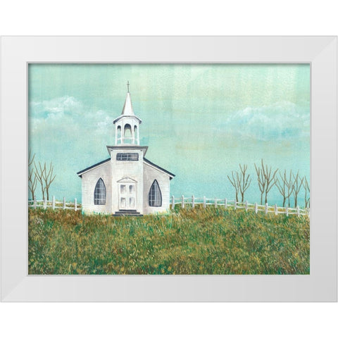 Country Church I White Modern Wood Framed Art Print by Moore, Regina