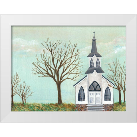 Country Church II White Modern Wood Framed Art Print by Moore, Regina