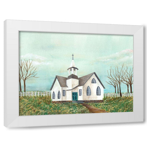 Country Church III White Modern Wood Framed Art Print by Moore, Regina