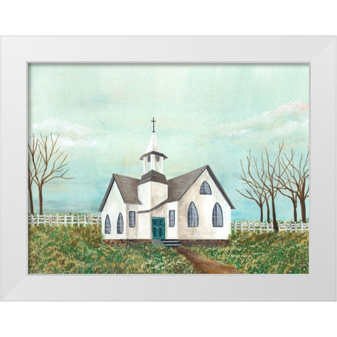 Country Church III White Modern Wood Framed Art Print by Moore, Regina