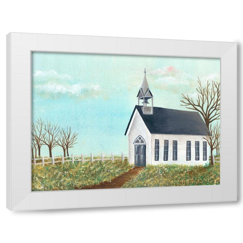 Country Church IV White Modern Wood Framed Art Print by Moore, Regina