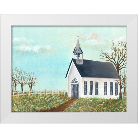 Country Church IV White Modern Wood Framed Art Print by Moore, Regina