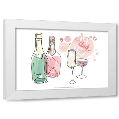 Champagne Wishes  I White Modern Wood Framed Art Print by Parker, Jennifer Paxton
