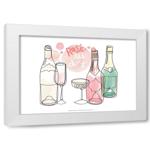 Champagne Wishes  II White Modern Wood Framed Art Print by Parker, Jennifer Paxton