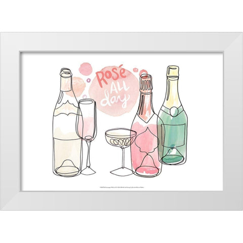 Champagne Wishes  II White Modern Wood Framed Art Print by Parker, Jennifer Paxton